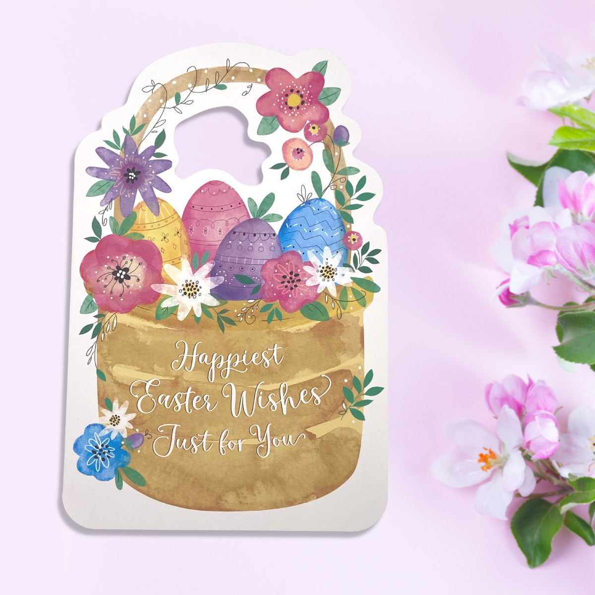 Open Easter Card - Die-Cut Basket