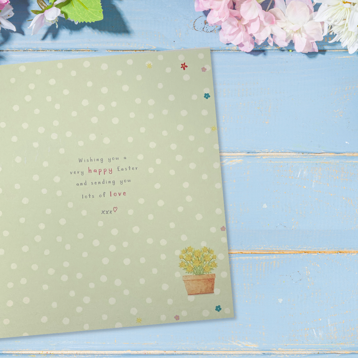 Grandparents Easter Card - Boofle Bear & Daffodils