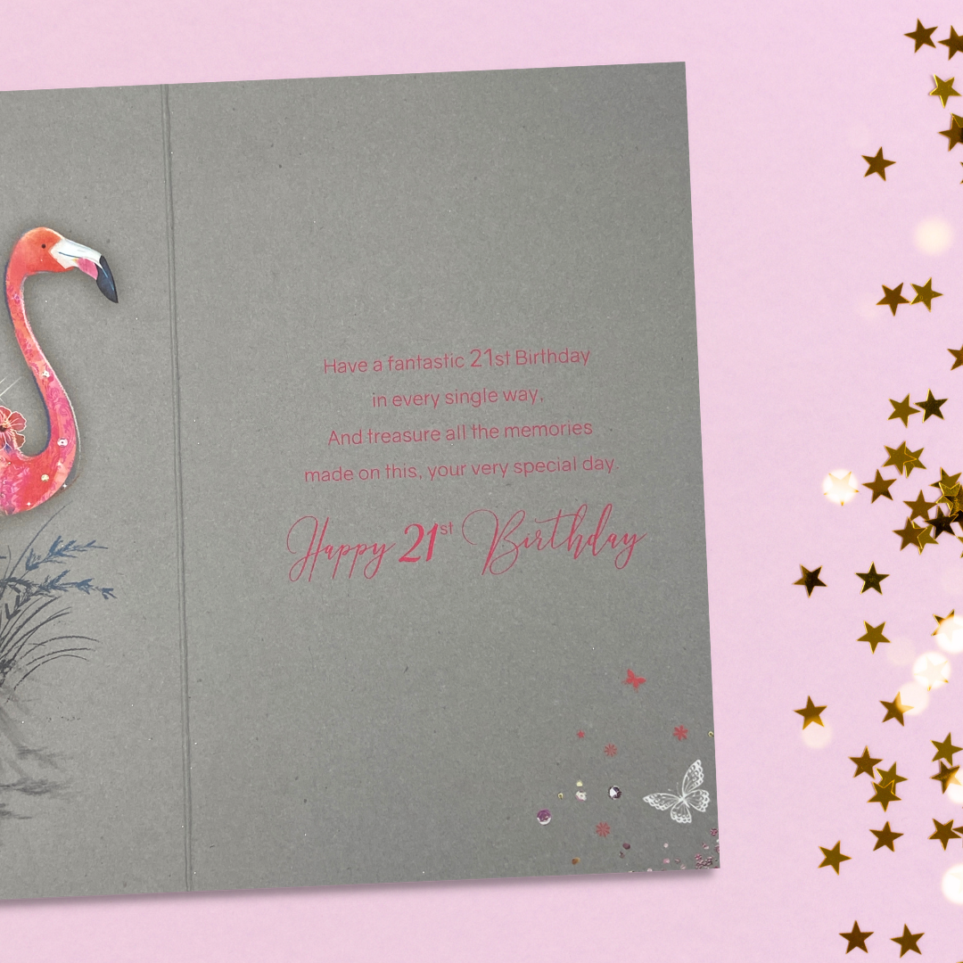 Inside image with grey card and full colour print and verse