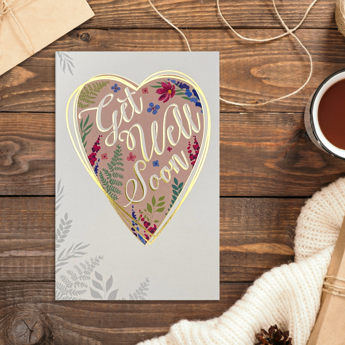 Get Well Soon Heart Design Displayed In Full