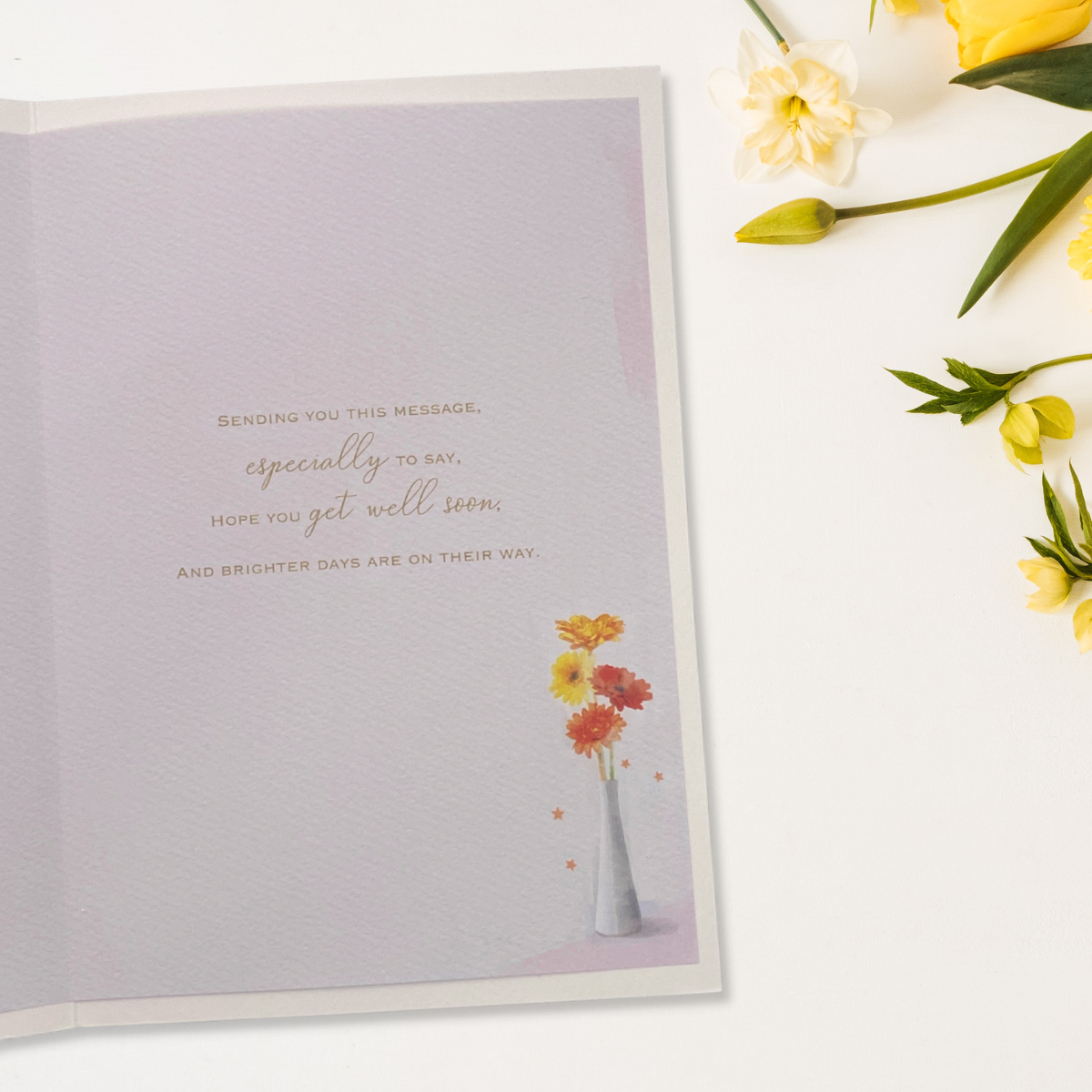 Inside image with colour printed insert and verse