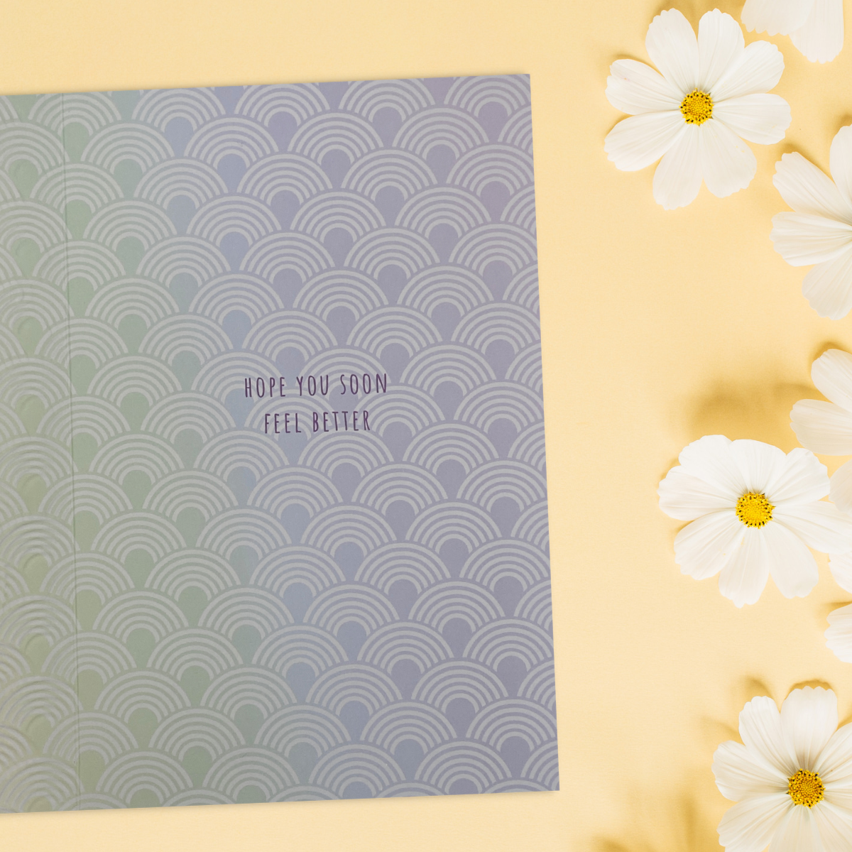 Inside image with multicolour rainbow background and text