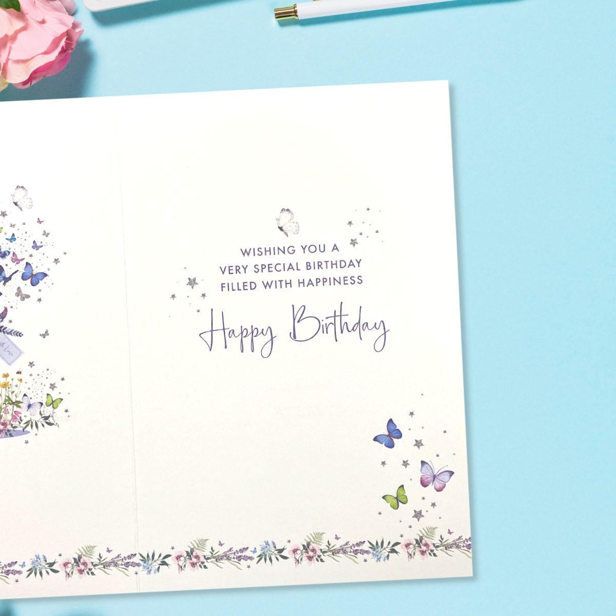 Goddaughter Birthday Card - Butterfly Mason Jar