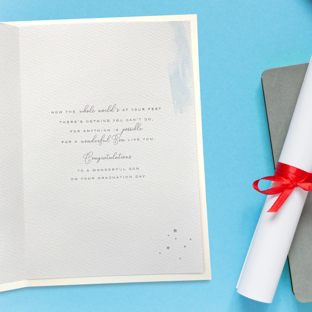 Inside image with colour printed insert and verse