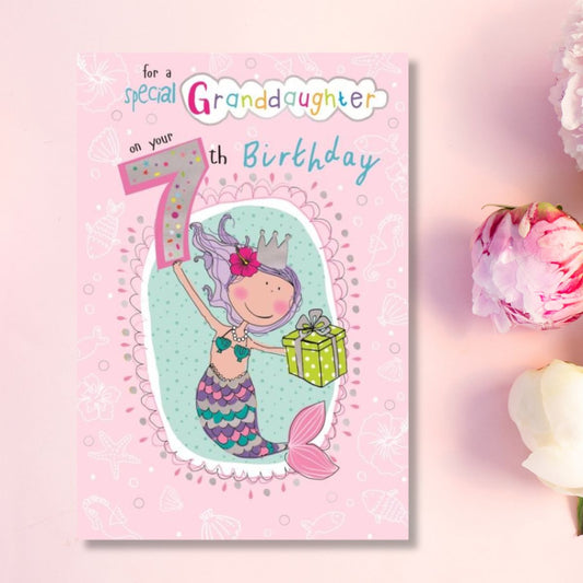 Granddaughter 7th Birthday Card - Amazing Birthday