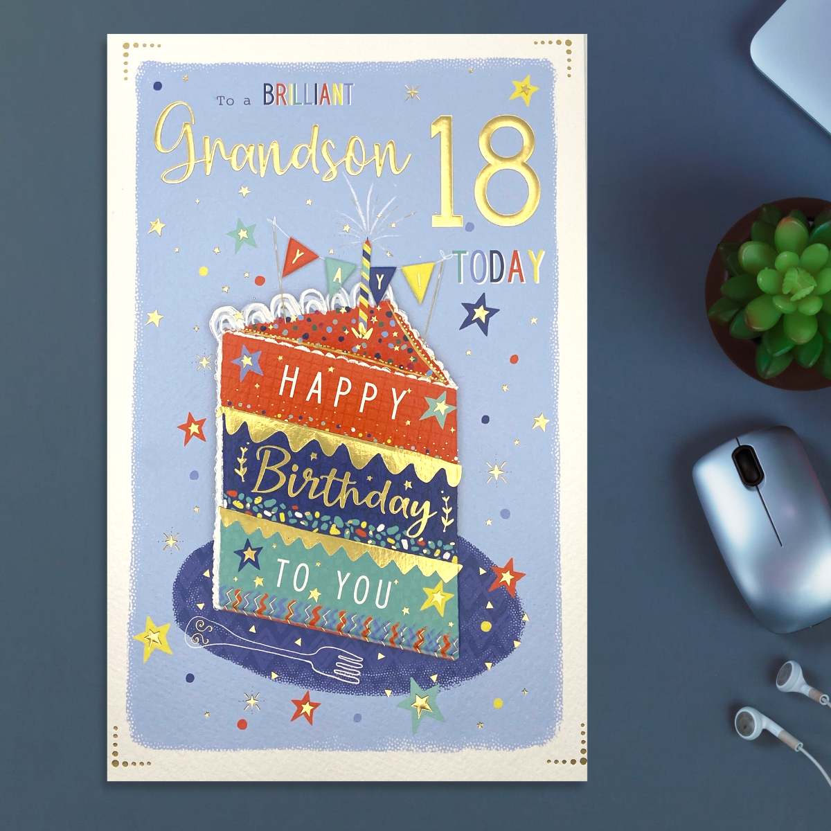 Grandson 18th Birthday Card - Large