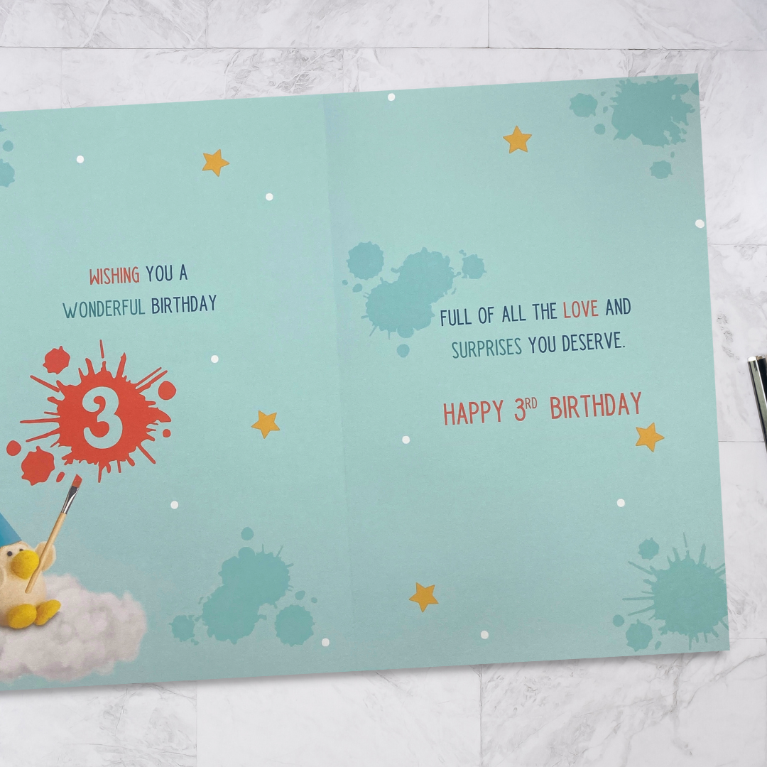 Inside image with paint splatters and verse