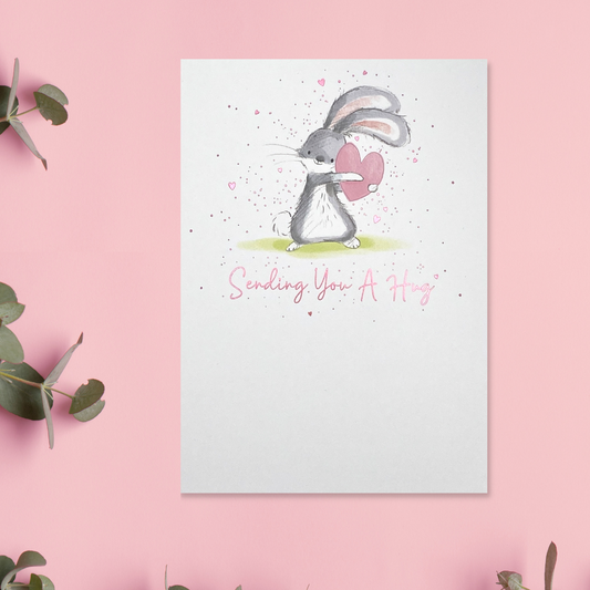 Sending You A Hug Card - Bunny With Heart
