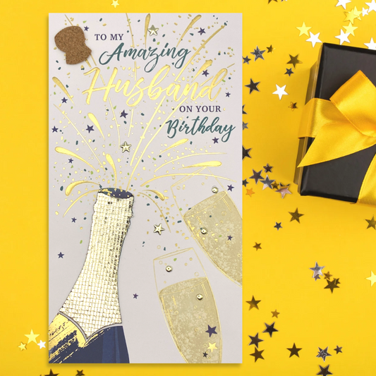 Husband Birthday Card Displayed In Full