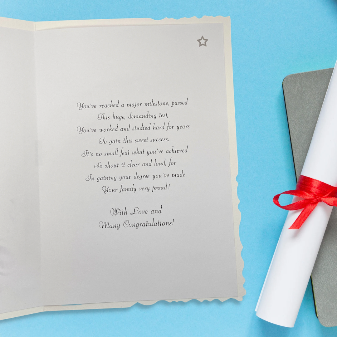 Inside image with printed insert and heartfelt verse