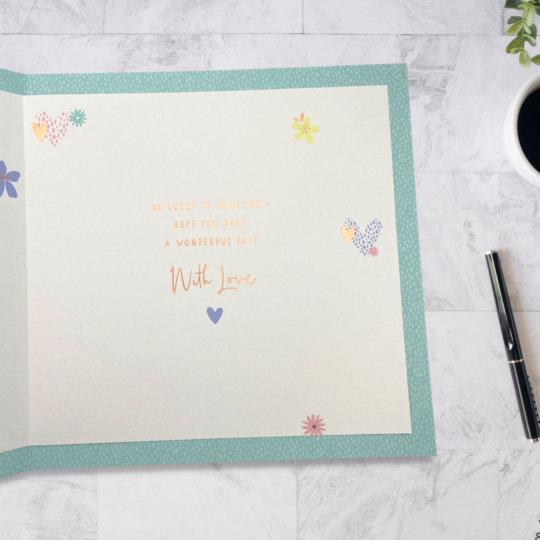 Inside image with full colour printed insert and patterned border