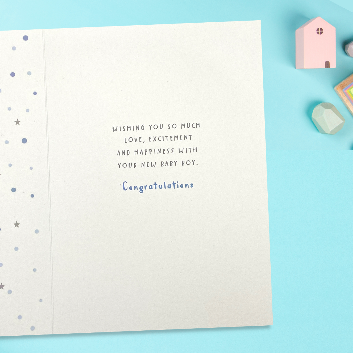 Inside image with text and colour print