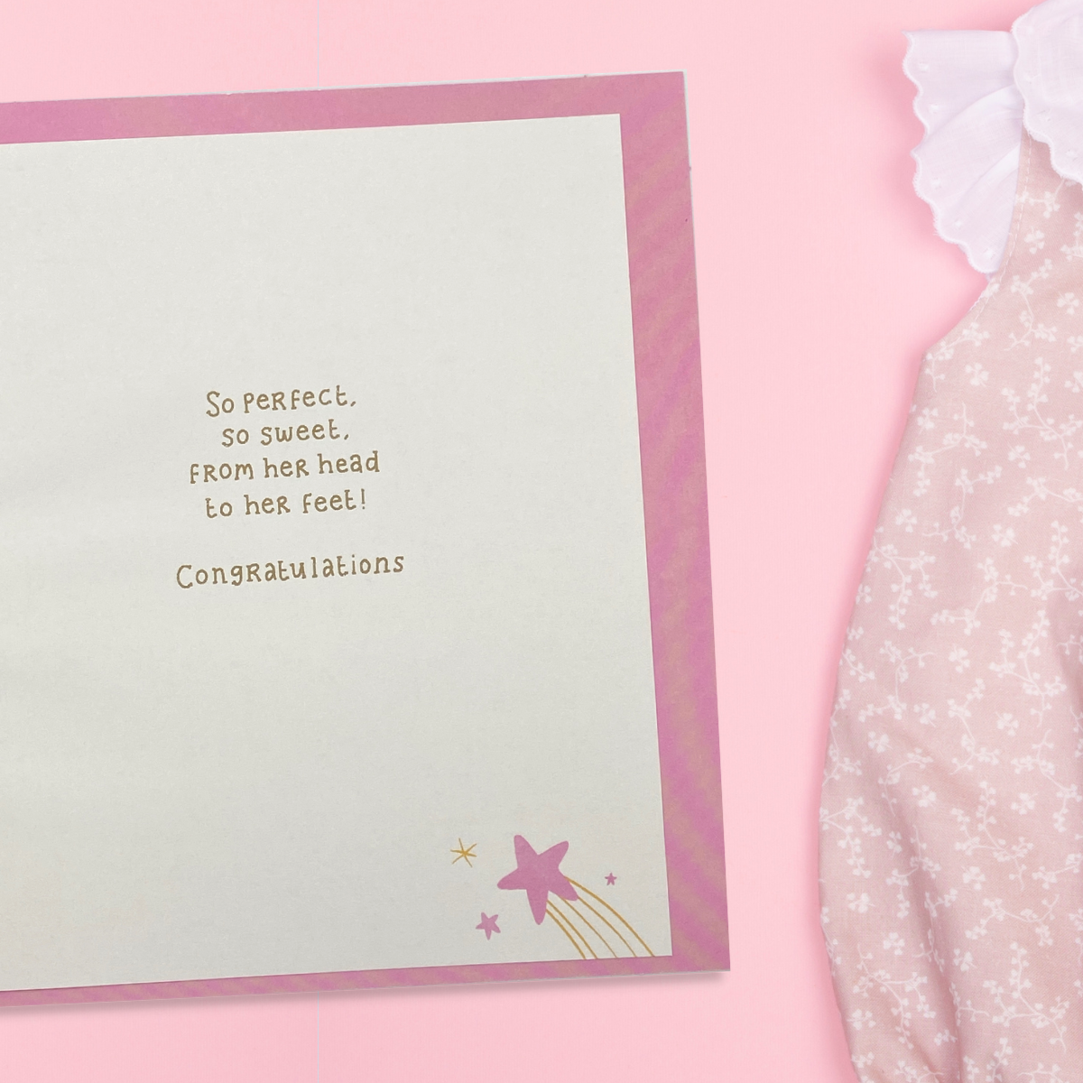 Inside image with pink border and coloured printed insert