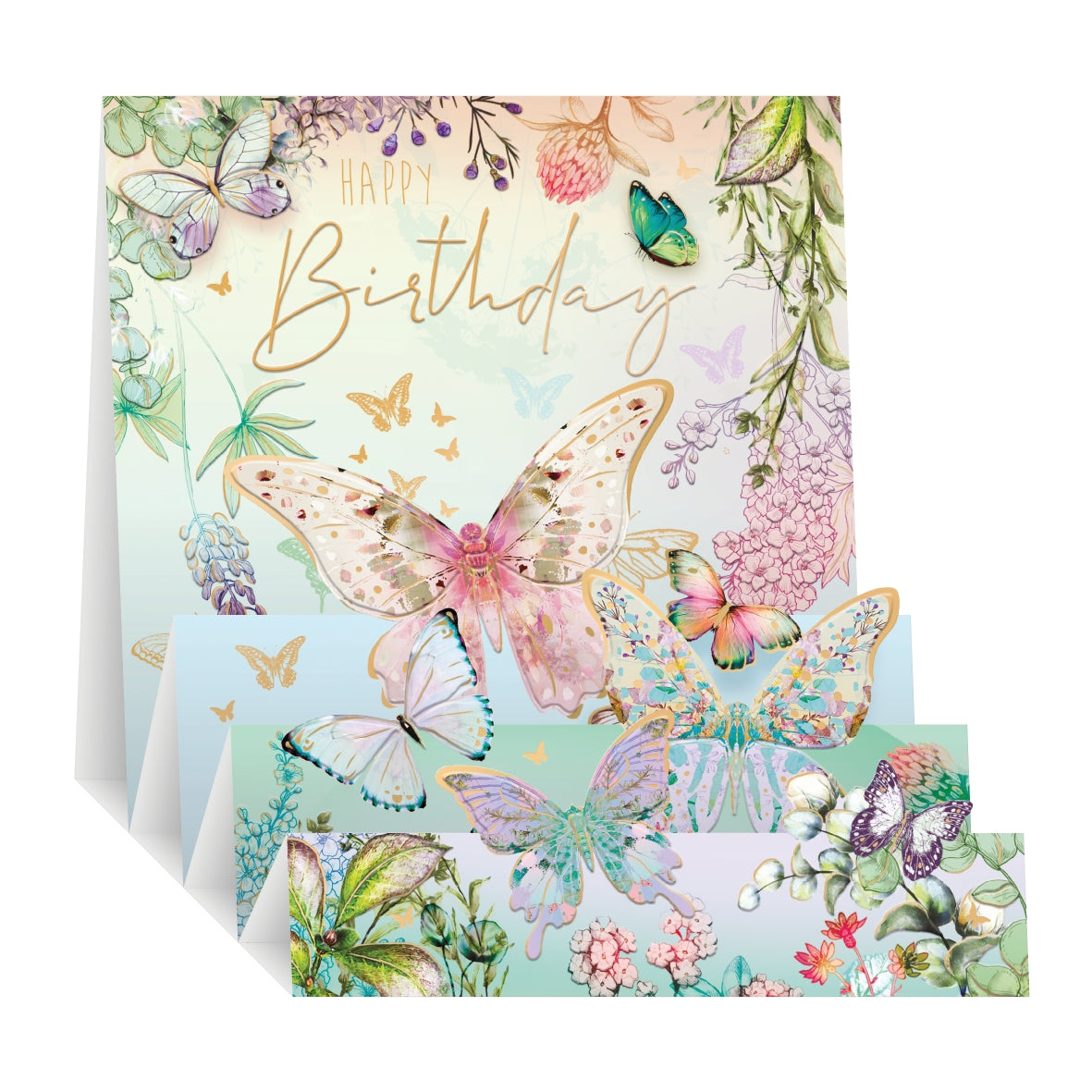 Zig Zag Pop Up Birthday Card - Butterflies