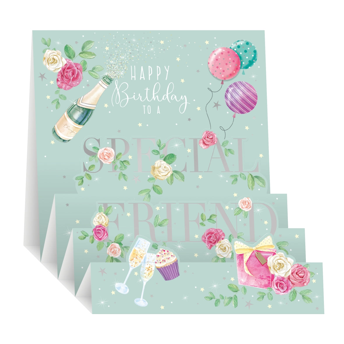Friend Birthday Card - Zig Zag Pop Up