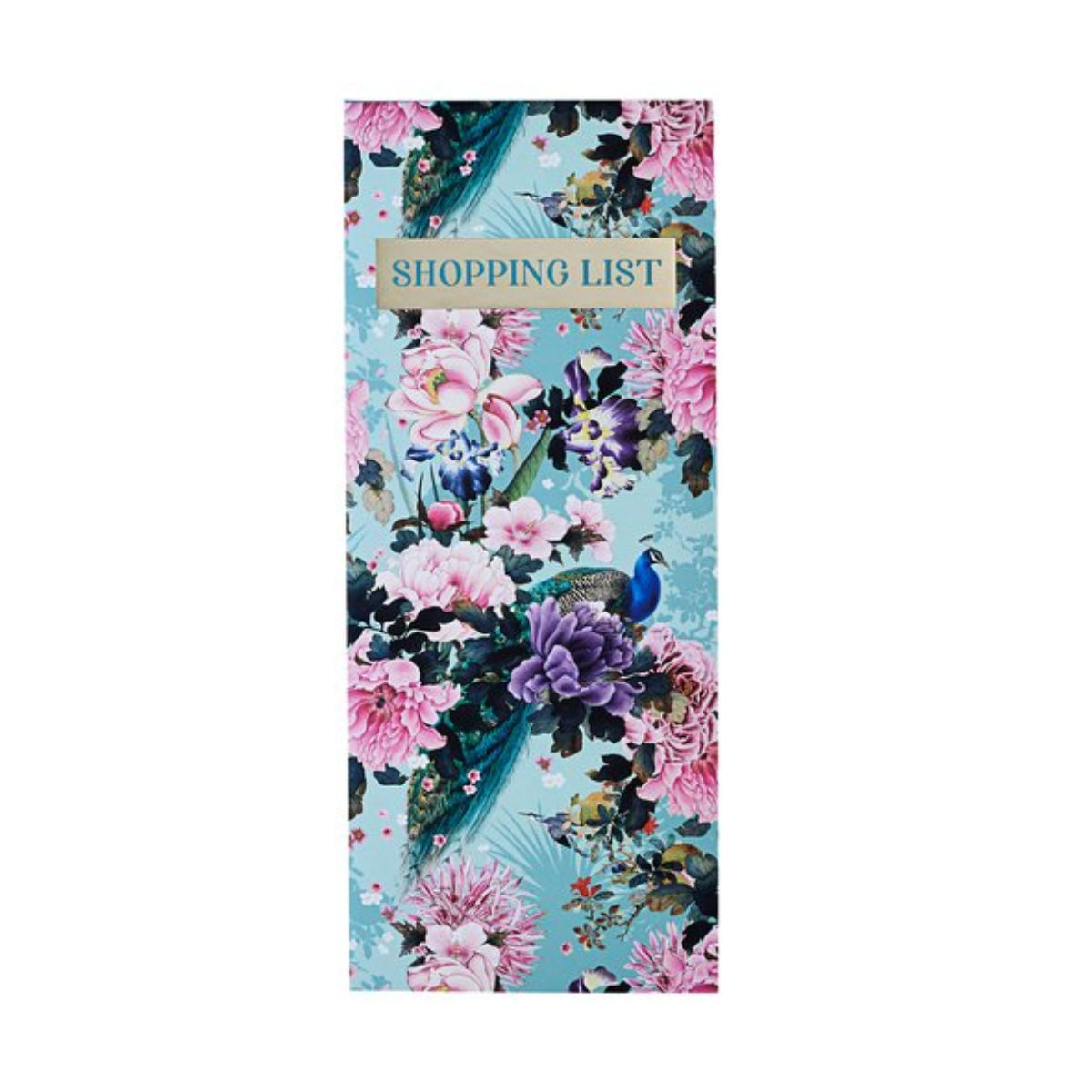 Exquisite Peacock Magnetic Shopping List Displayed In Full