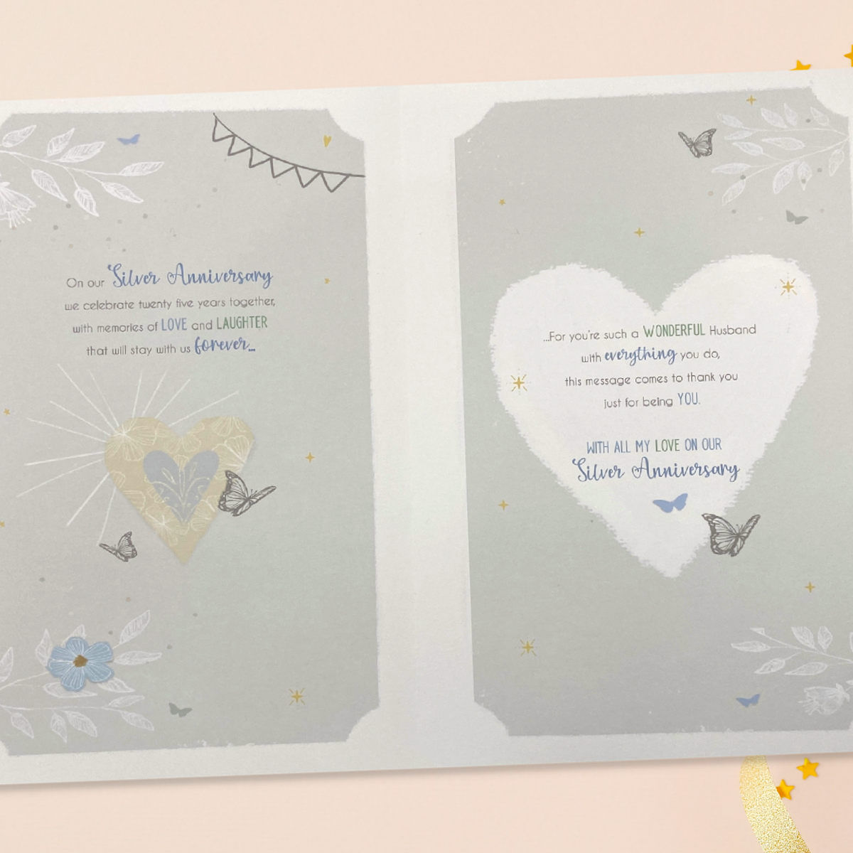 Inside image with colour insert with two pages of verse