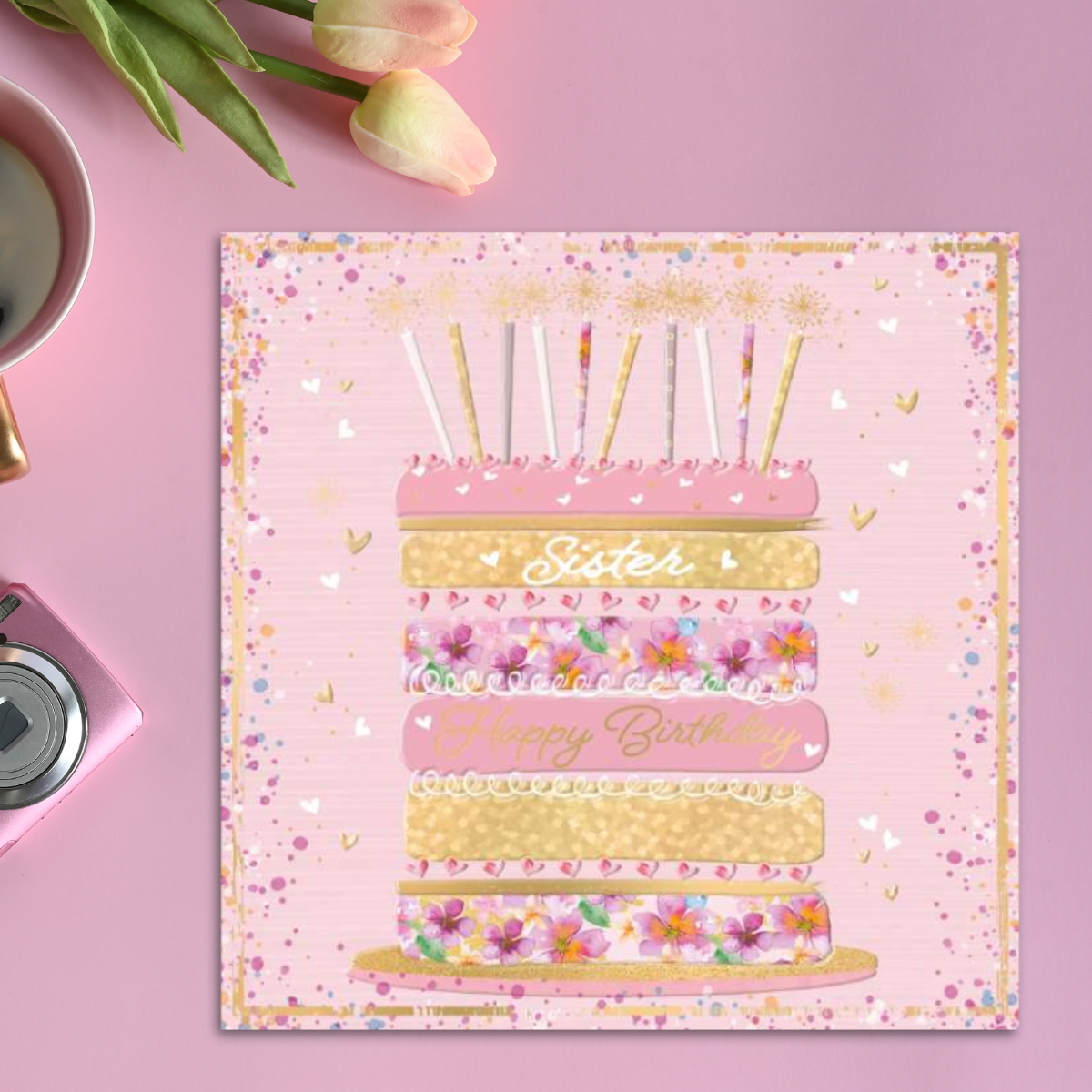 Sister Birthday Card - Birthday Cake
