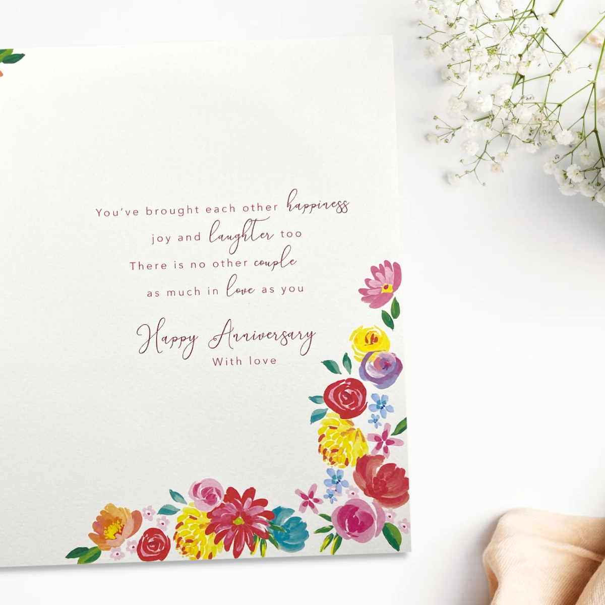 Inside image with full colour print and verse