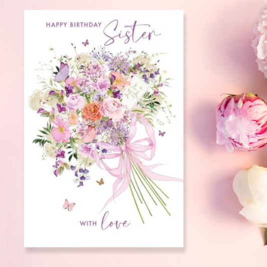 Sister Birthday Card - Pizazz Bouquet