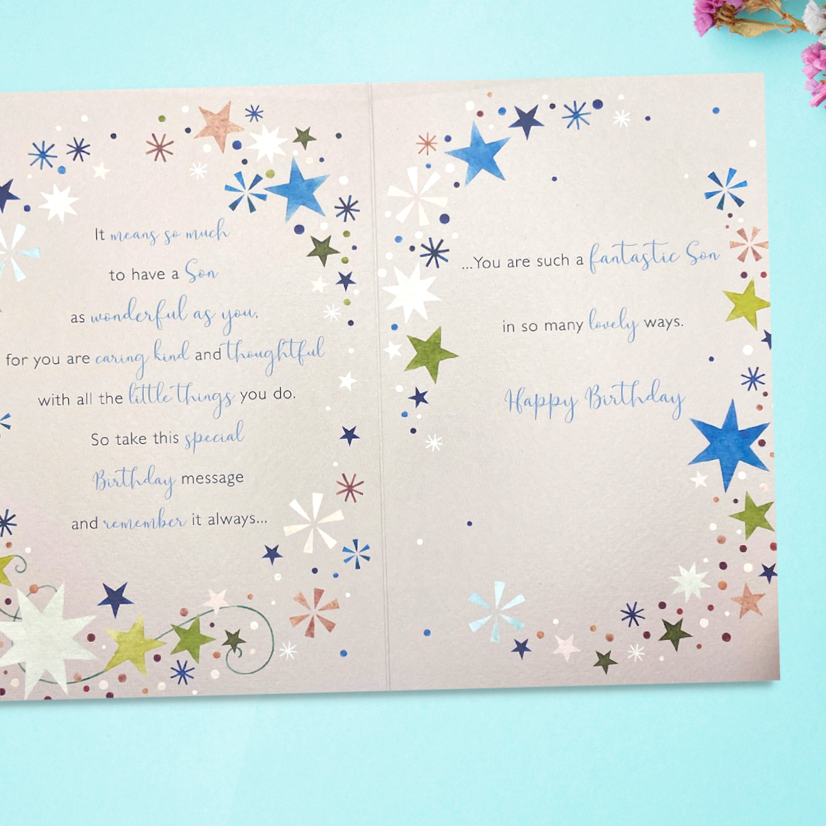Two final pages with verse, and star border