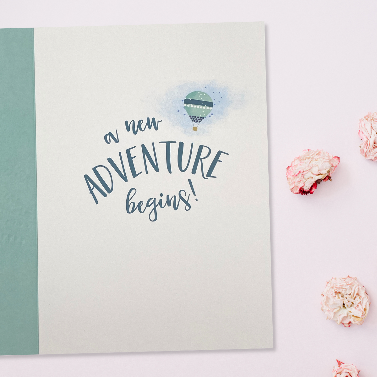 Inside image with colour print and verse