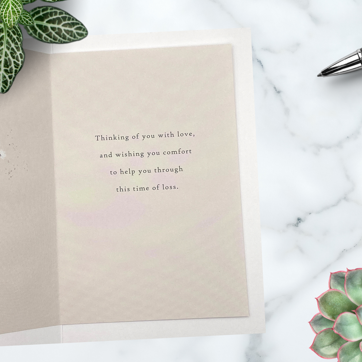 Inside image with full colour printed verse