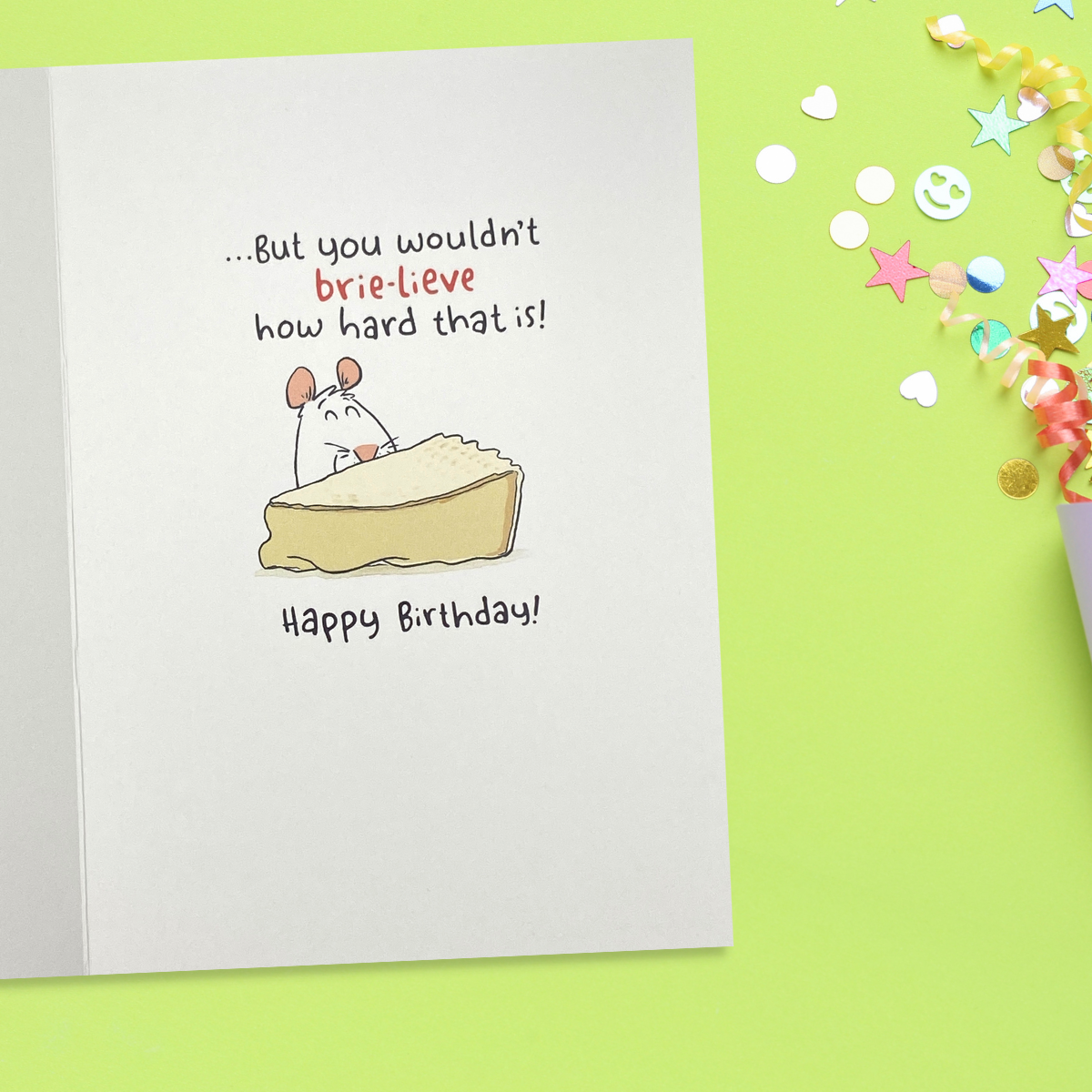 Funny Birthday Card - Giggles Cheesy Message