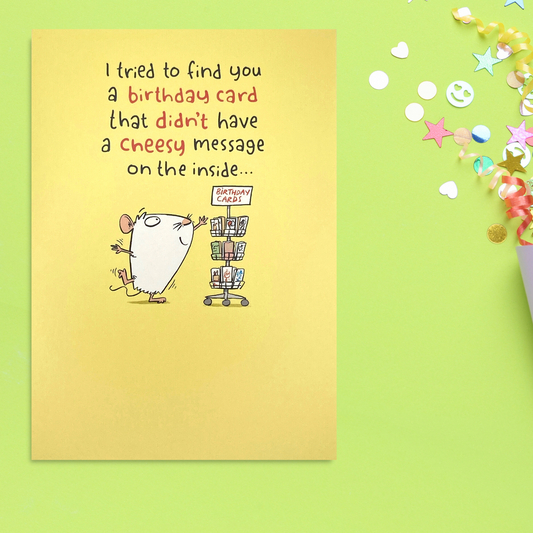 Funny Birthday Card - Giggles Cheesy Message