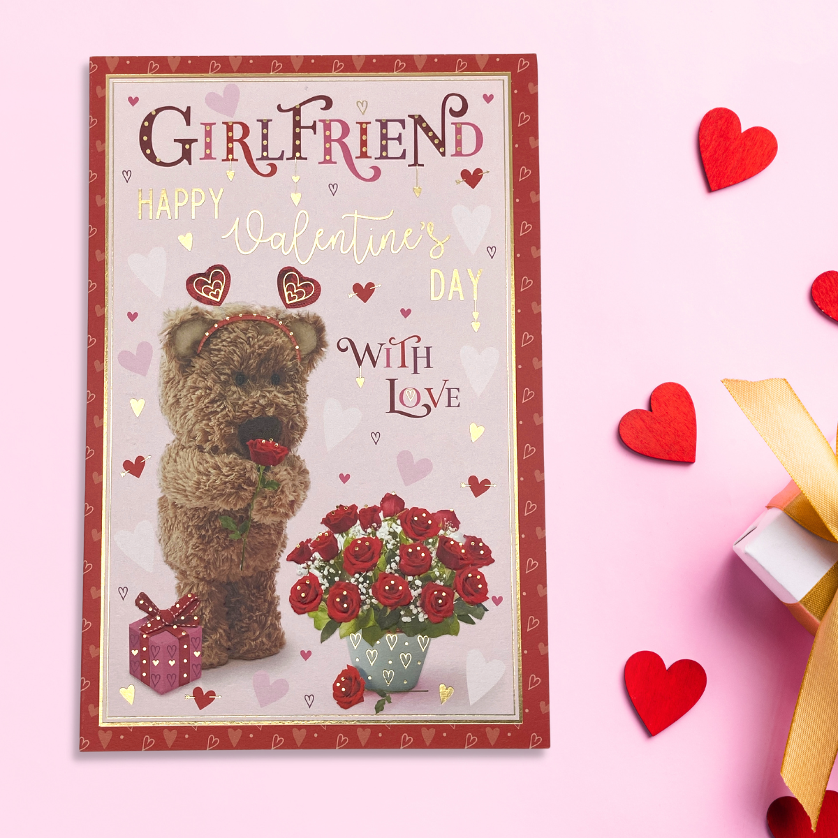 Girlfriend Valentine's Day Card - Barley Bear