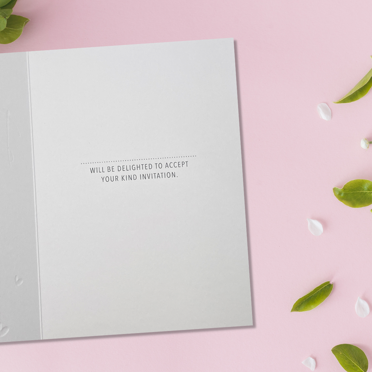 Acceptance Card Open - Delighted To Accept