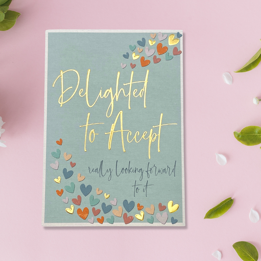 Acceptance Card Open - Delighted To Accept