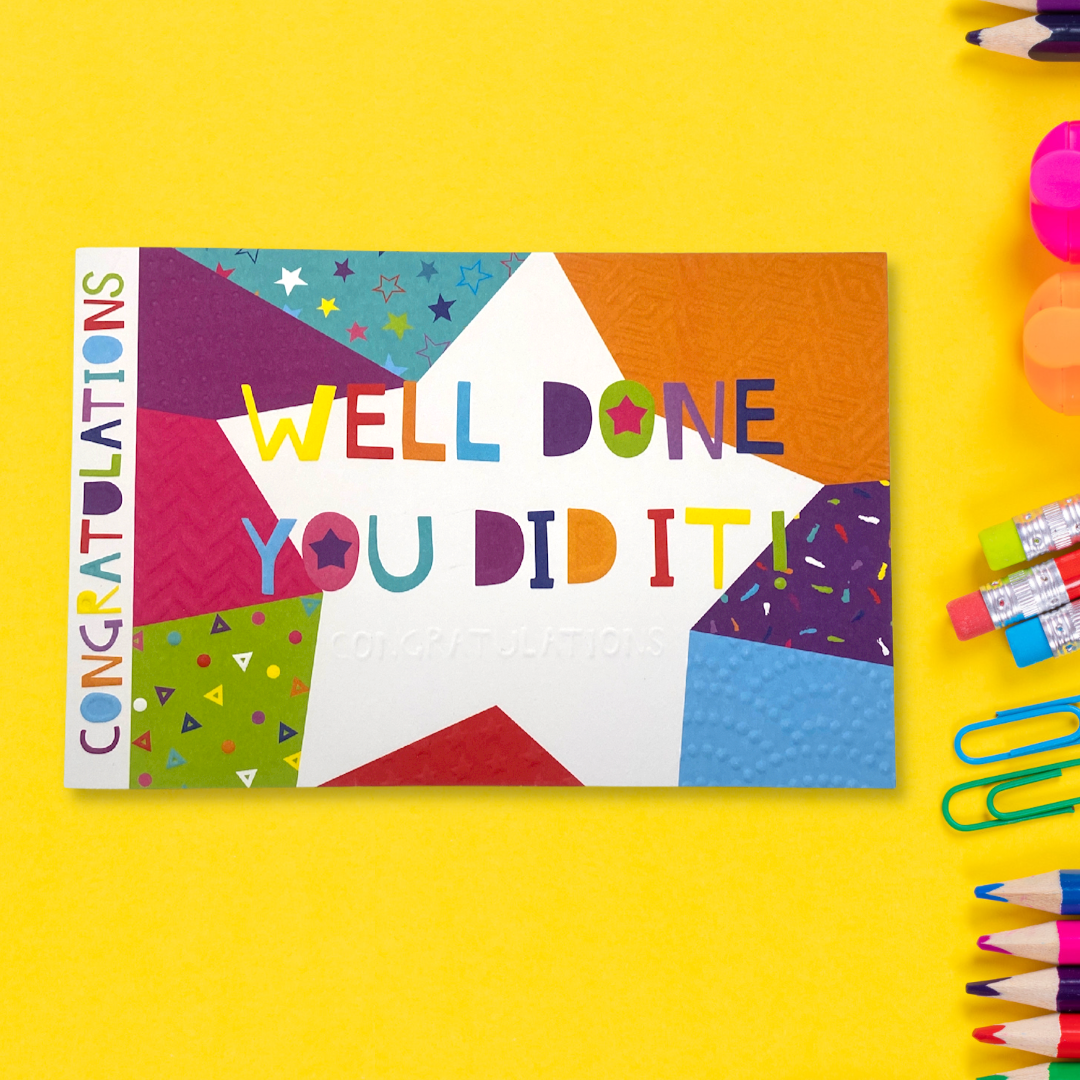 Front image showing landscape design, bold colour, graphic and text
