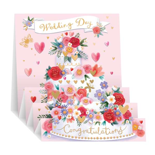 Wedding Day Card - Zig Zag Pop Up Cake