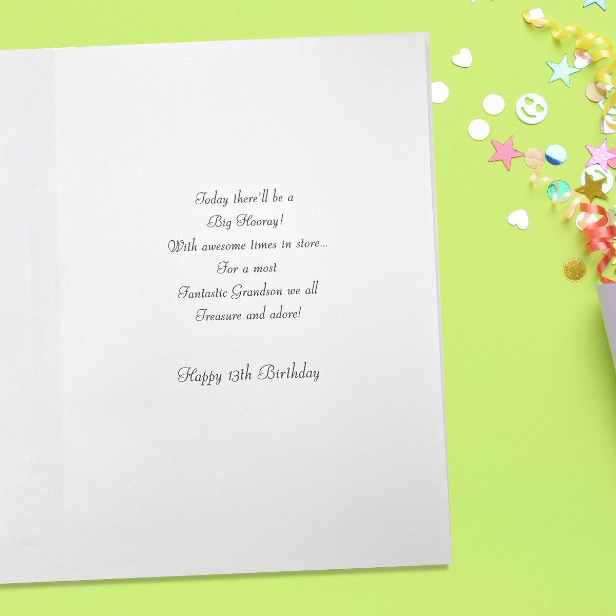 Grandson 13th Birthday Card - Velvet Balloons & Gifts