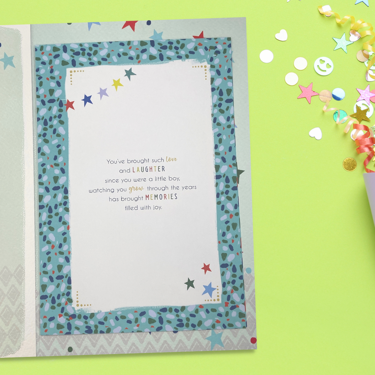 Inside image with full colour printed insert and verse