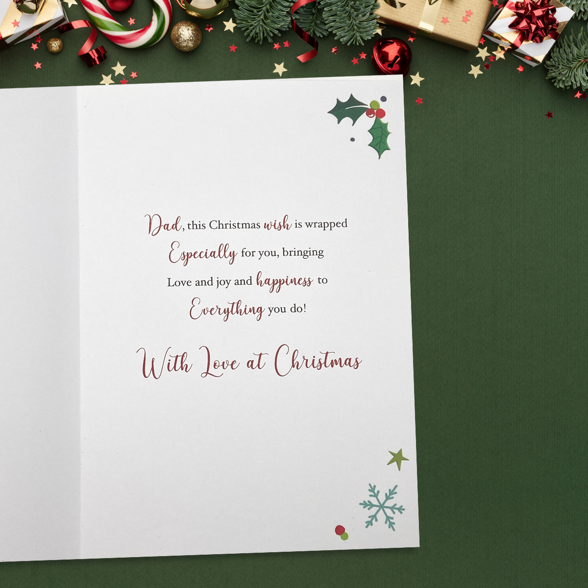 Inside image with full colour printed verse