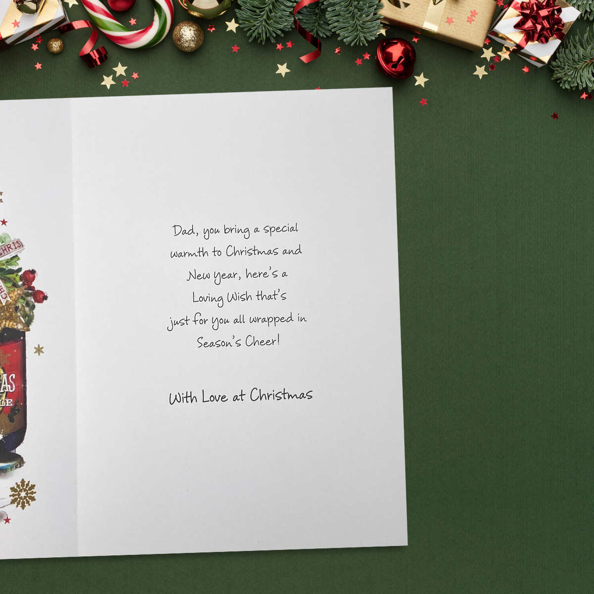 Inside image with full colour print and verse