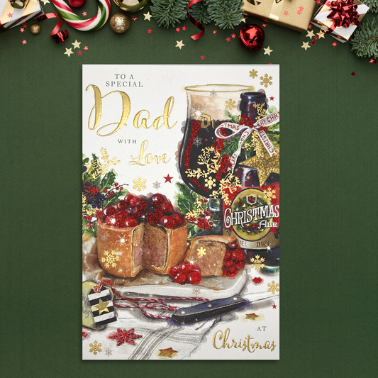 Pork pie, berries, ale and festive foliage design