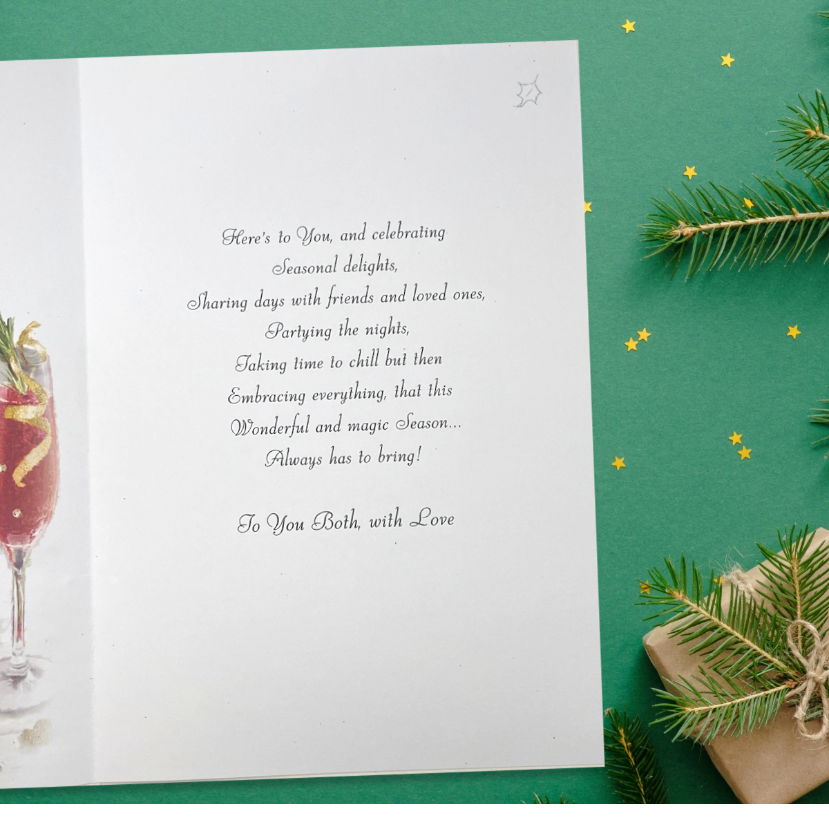 Inside image with full colour print and verse