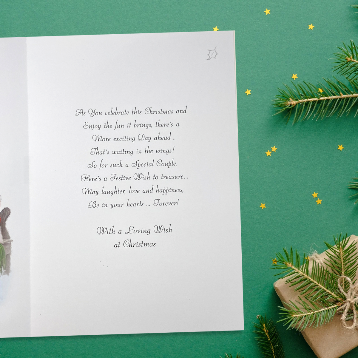 Inside image with full colour print and verse