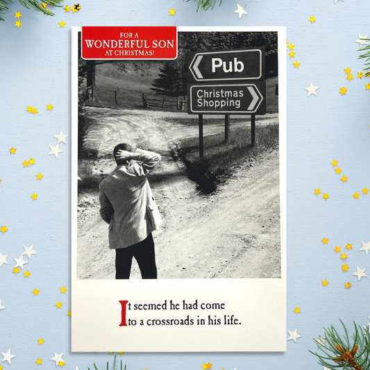 Son Funny Christmas Card - On The Ceiling Crossroads