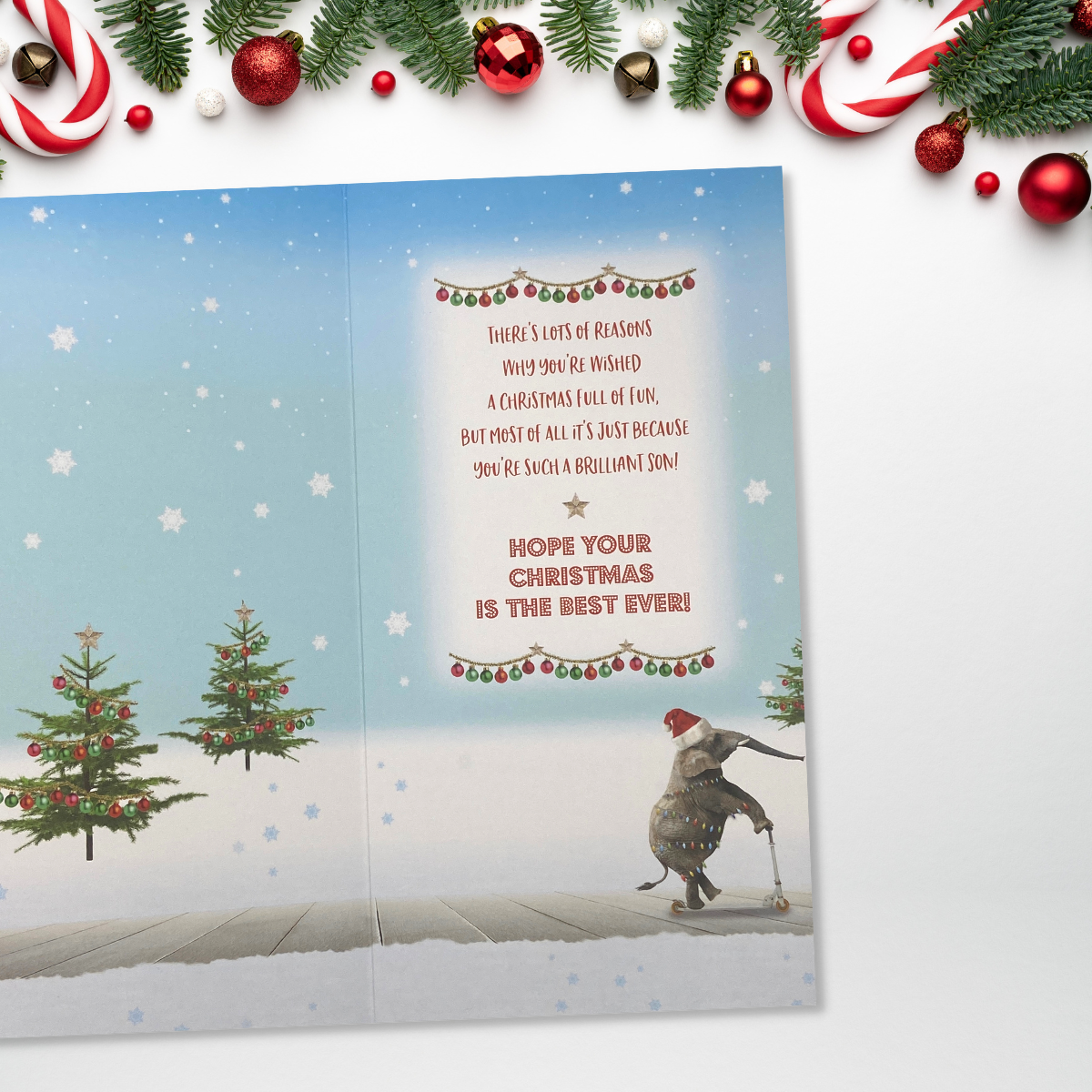 Inside image with full colour print and verse