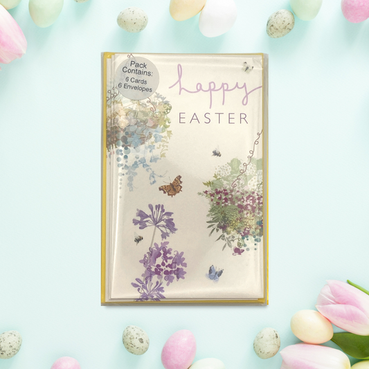Image showing easter pack with hanging baskets and butterflies, with yellow envelopes