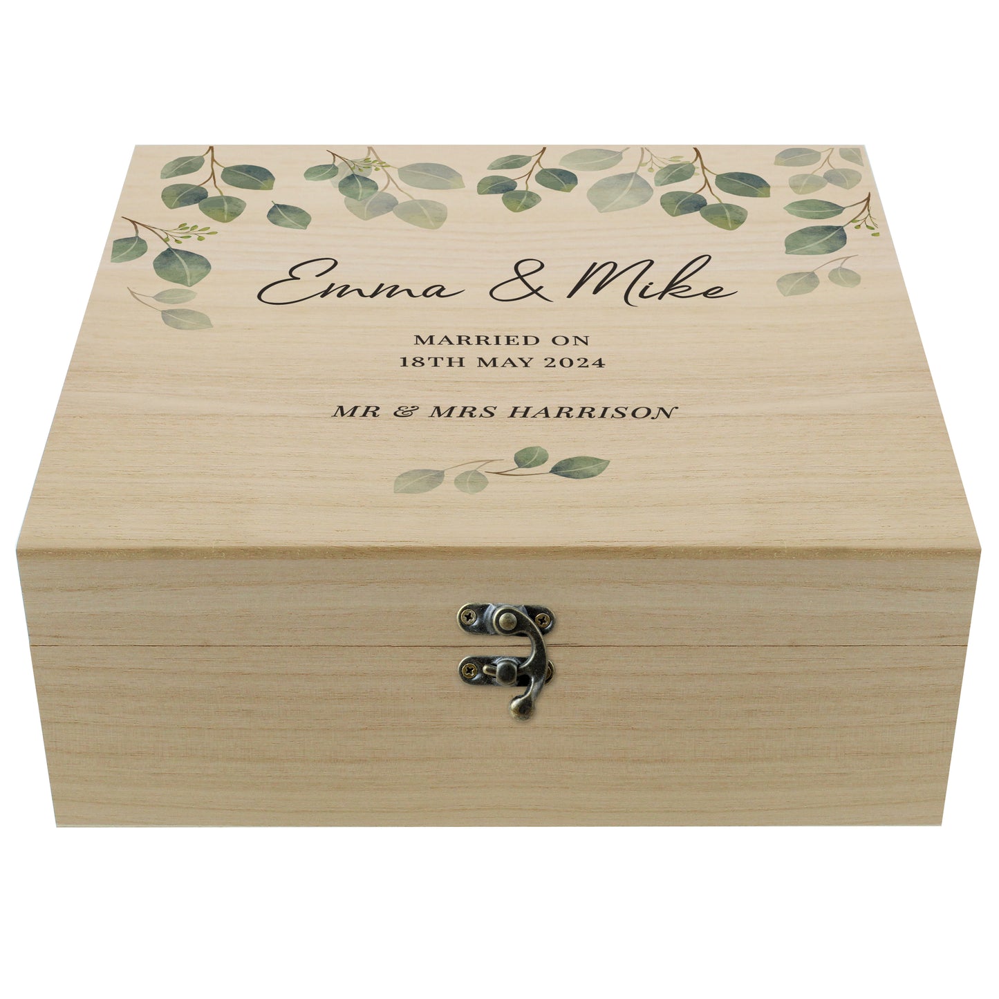 Personalised Botanical Wooden Keepsake Box