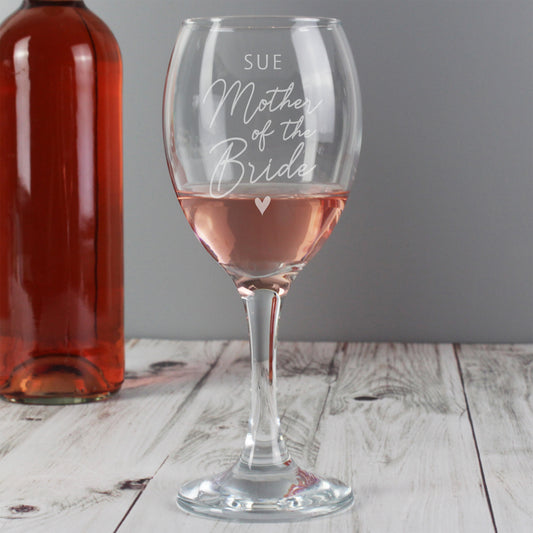 Personalised - Mother of the Bride Wine Glass