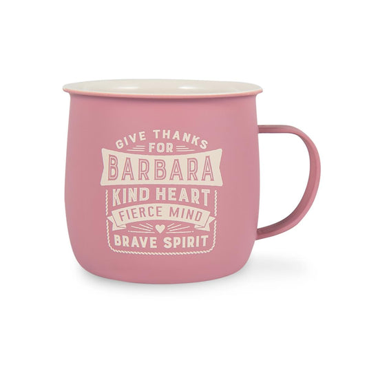 Outdoor Barbara Mug shown without the packaging.