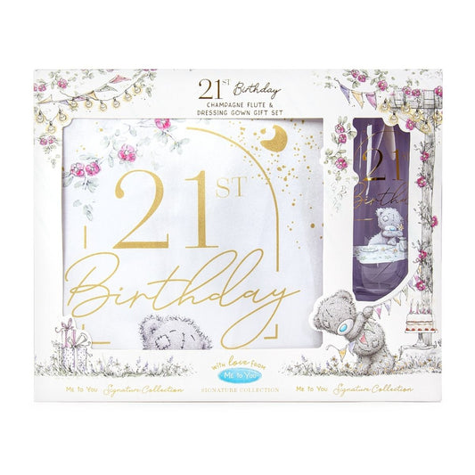 Age 21 Gift - Me To You Signature Collection Dressing Gown & Flute Set