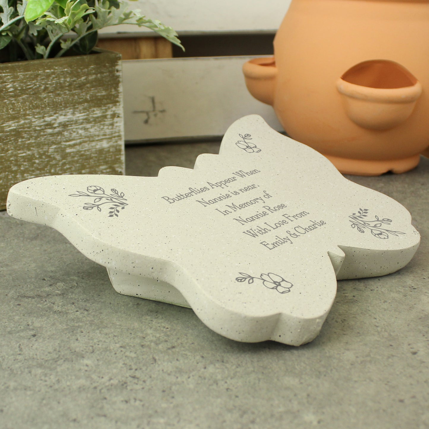 Personalised Floral Resin Butterfly Memorial