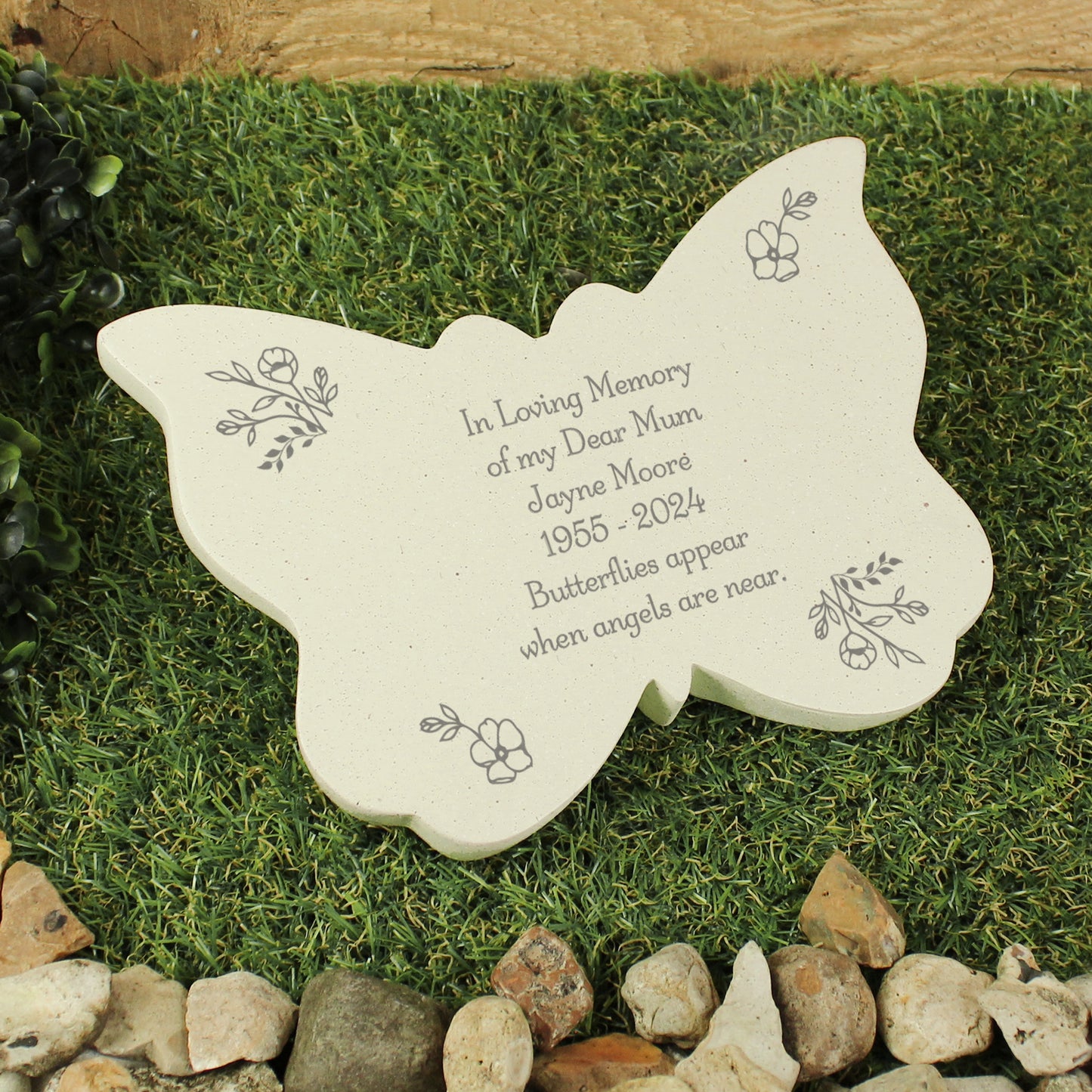 Personalised Floral Resin Butterfly Memorial